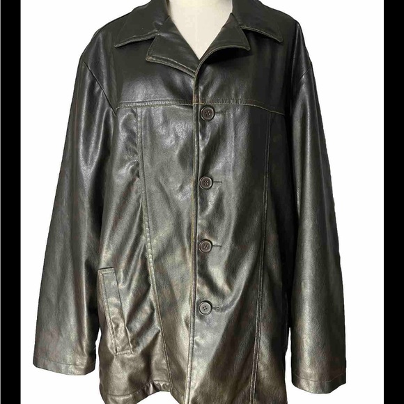 Whispering Smith Men’s Large Brown Button Up Jacket, Pockets Side Pockets, - Picture 12 of 14